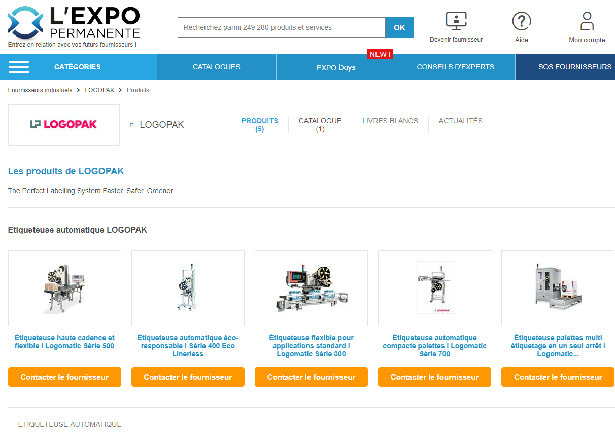 Logopak présent sur la plateforme btoB Expo Permanente