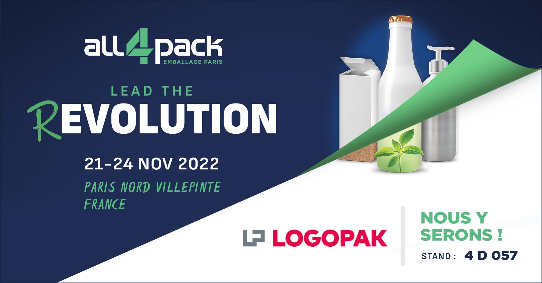 Annonce participation de Logopak au salon packaging All4Pack 2022