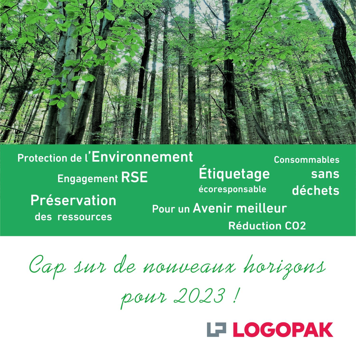 Logopak Voeux 2023 cap sur les nouveaux horizons : RSE