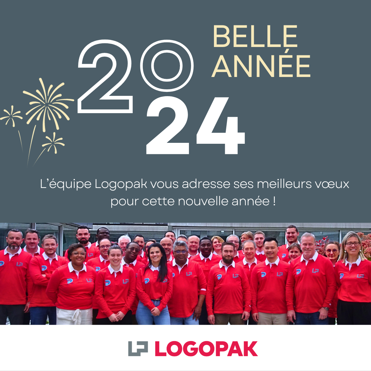 Carte de voeux Belle Année 2024 Equipe Logopak