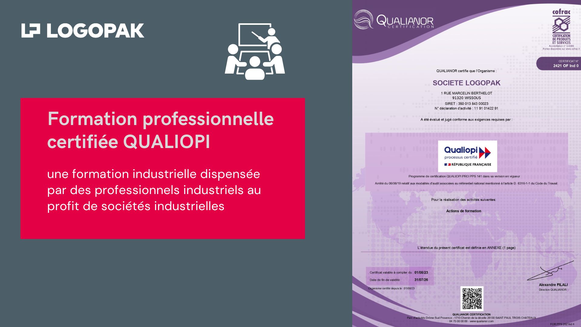 Formation technique Logopak Qualiopi
